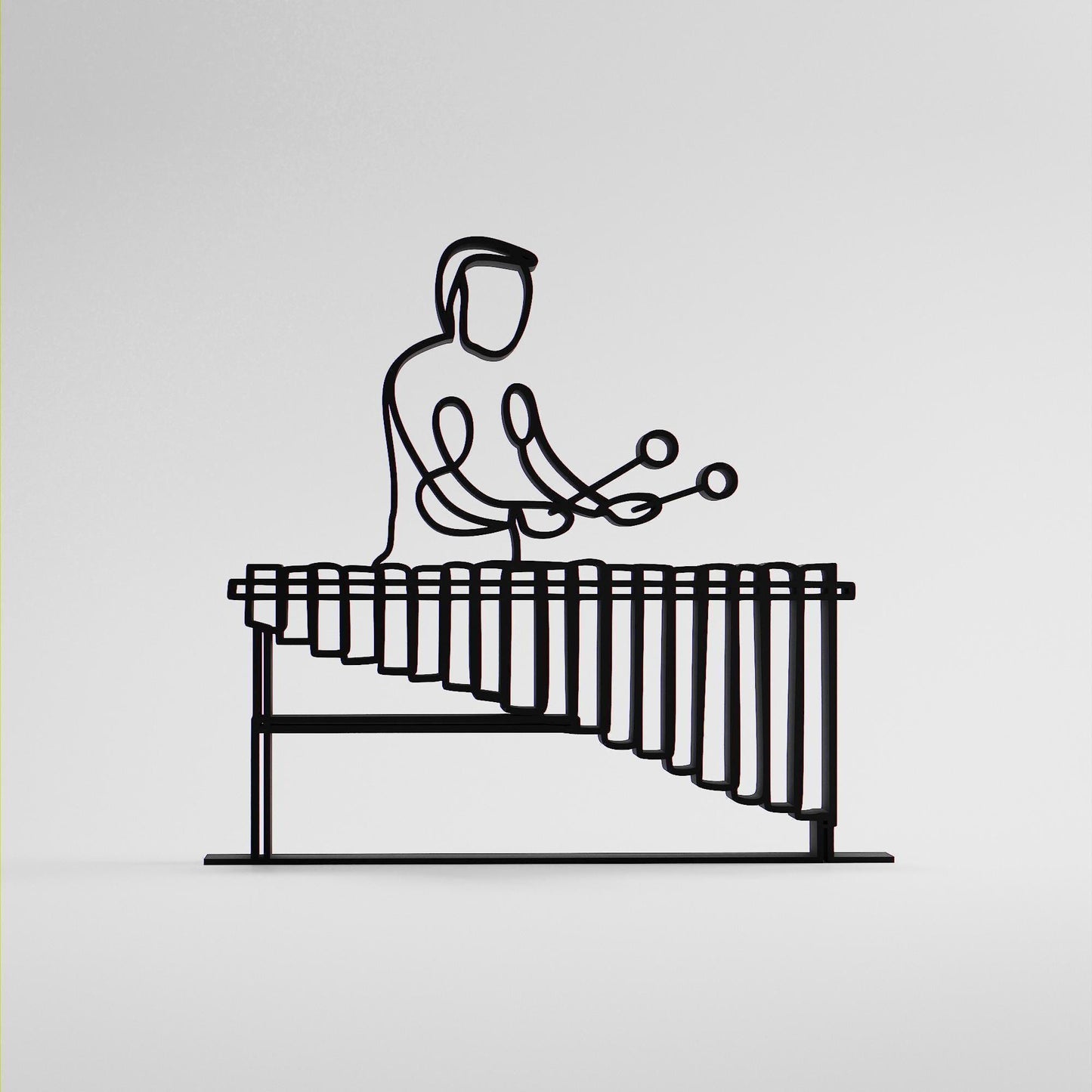 Marimba Player - Customized Line Art Figure