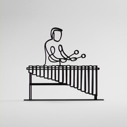 Marimba Player - Customized Line Art Figure