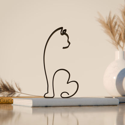 Manx Shorthair Cat 11 - Line Art Figure