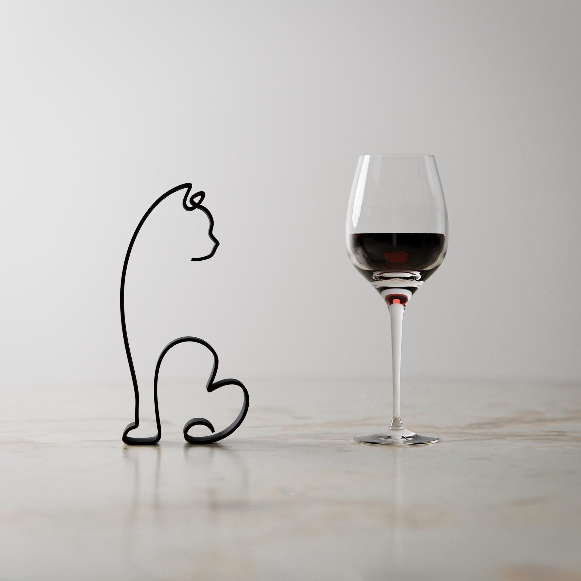 Manx Shorthair Cat 11 - Line Art Figure