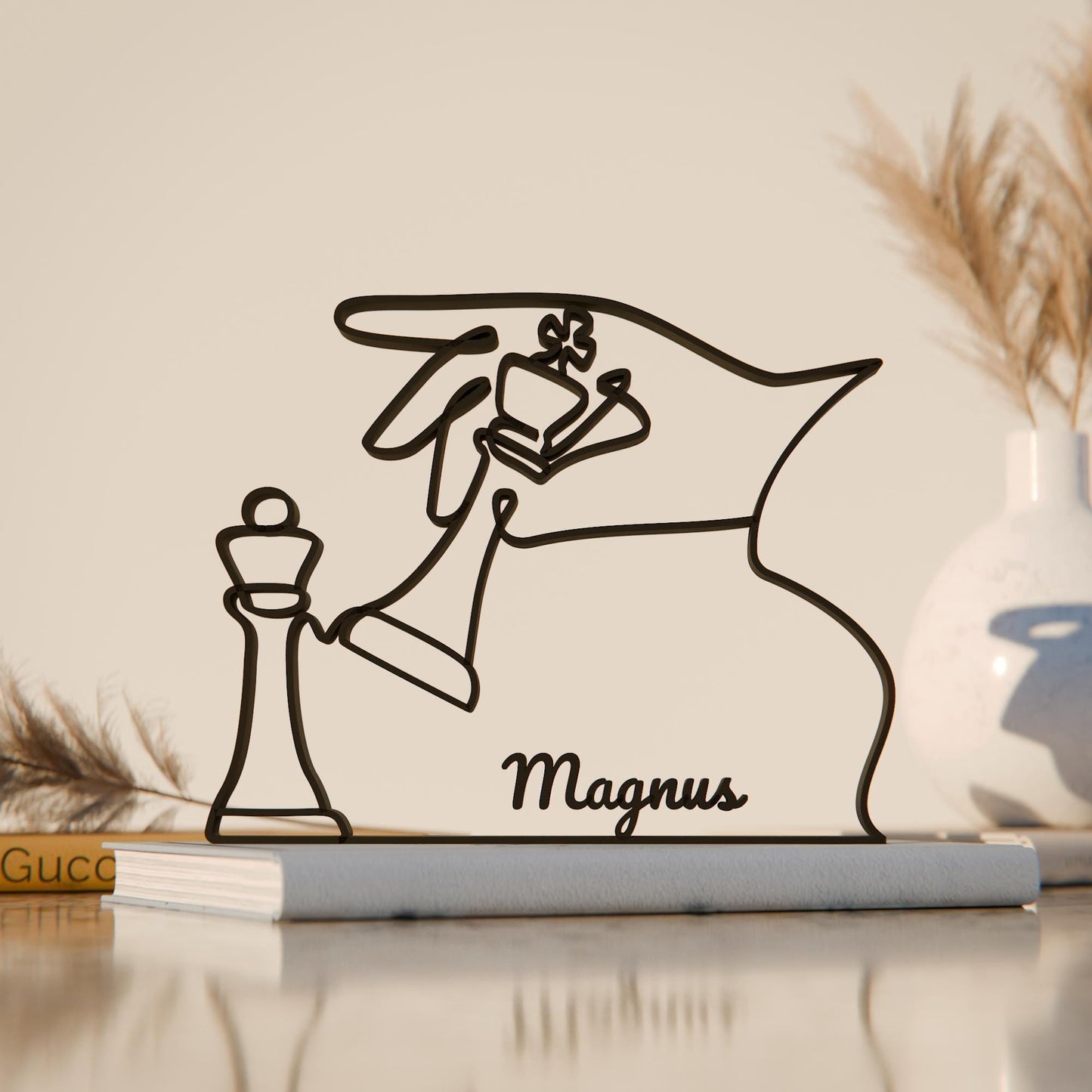 Chess Player - Customized Line Art Figure