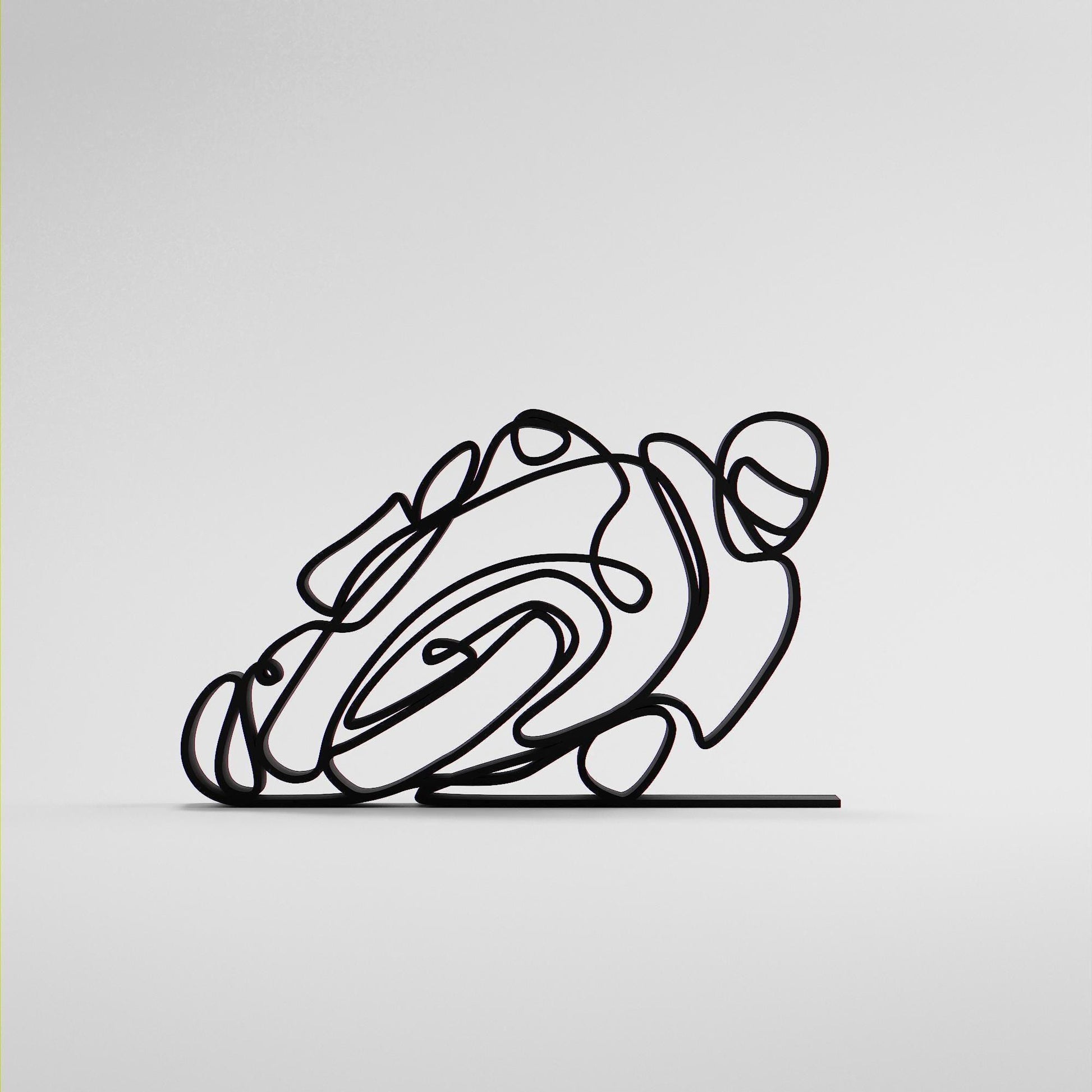 Motorbiker - Customized Line Art Figure