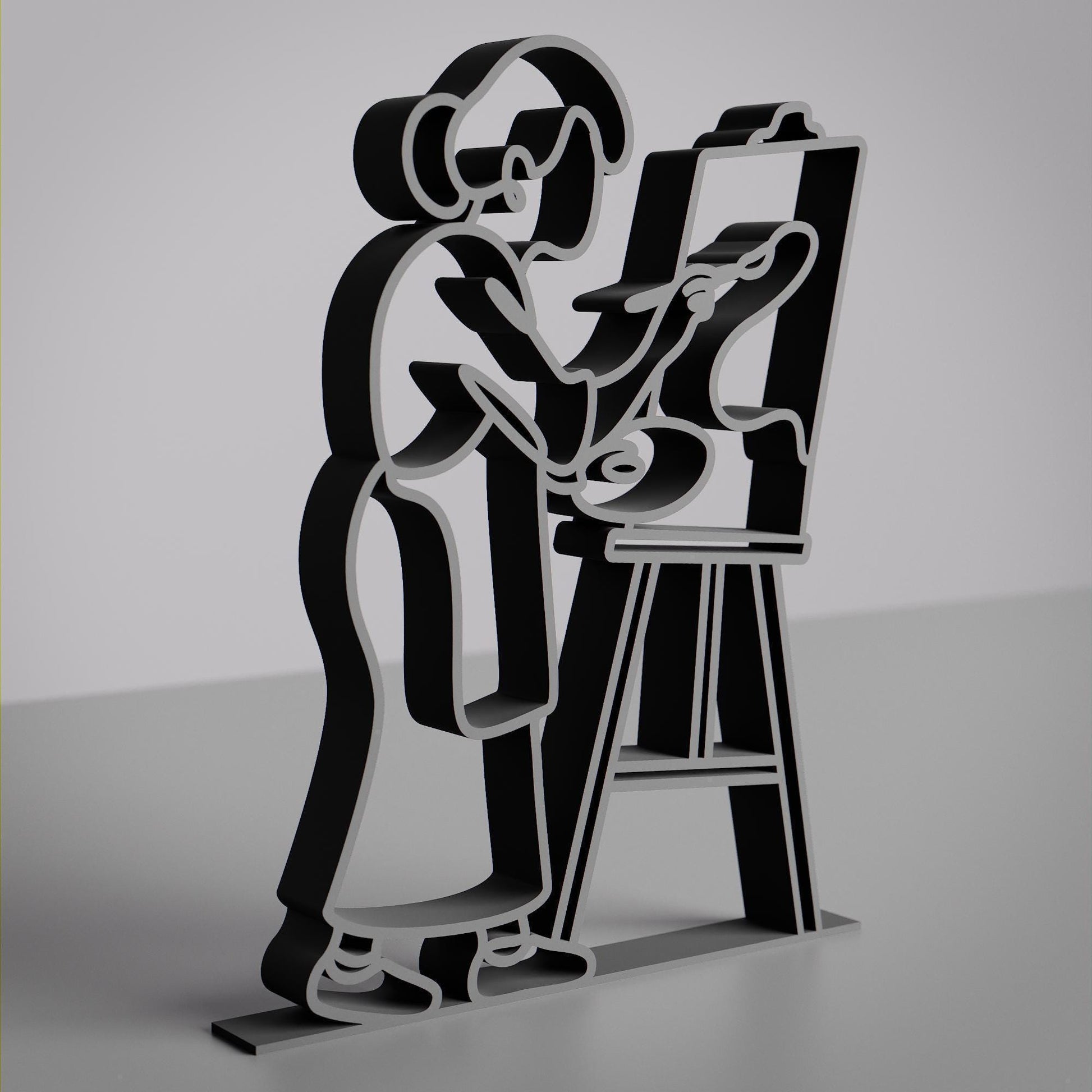 Female Painter - Customized Line Art Figure