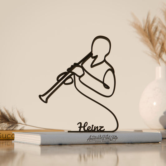 Oboe Player - Customized Line Art Figure