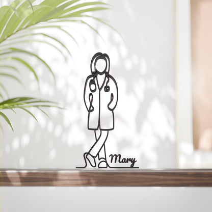 Female Doctor - Customized Line Art Figure