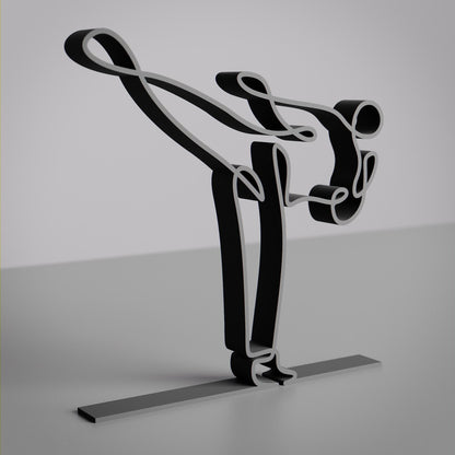 Taekwondo Practitioner - Customized Line Art Figure