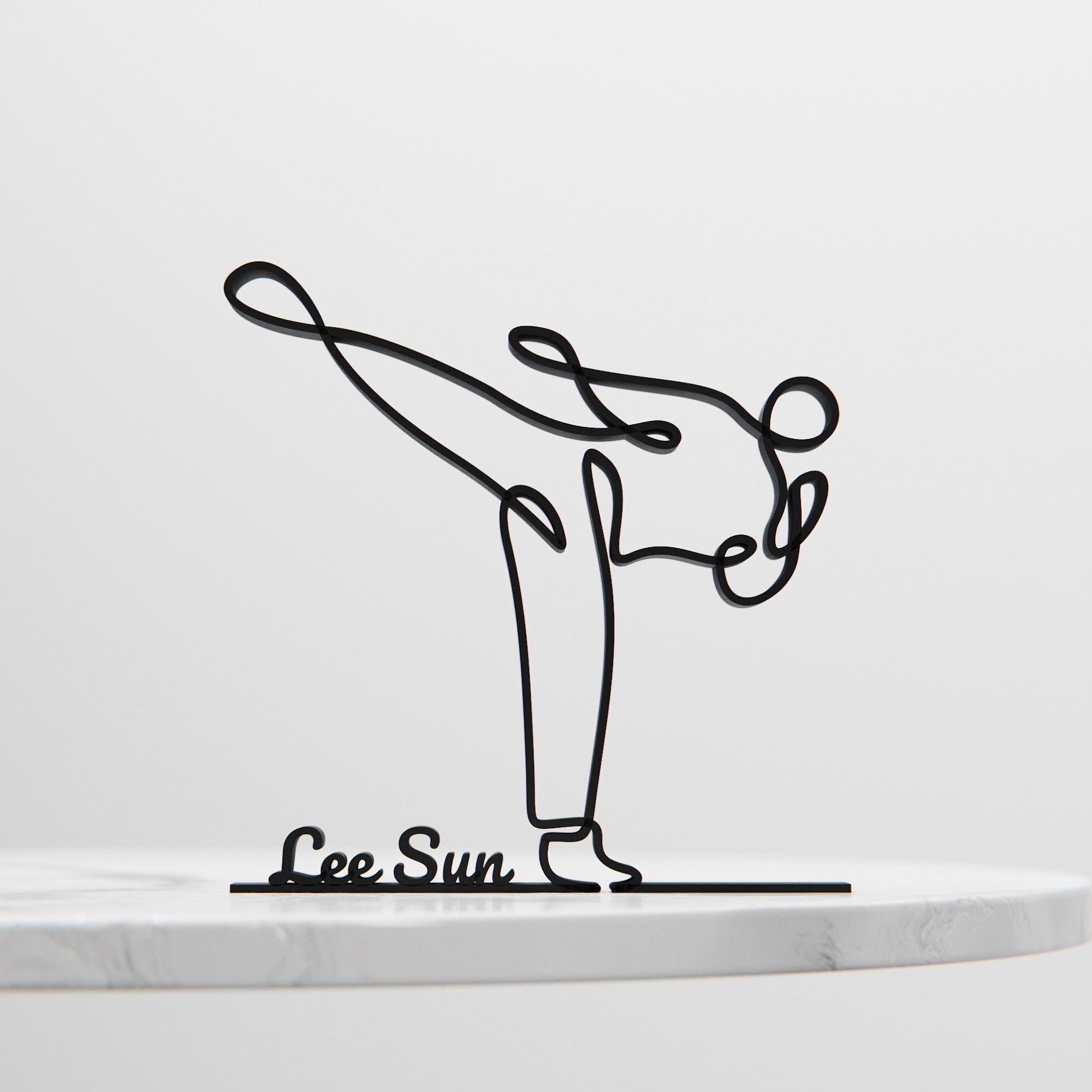 Taekwondo Practitioner - Customized Line Art Figure