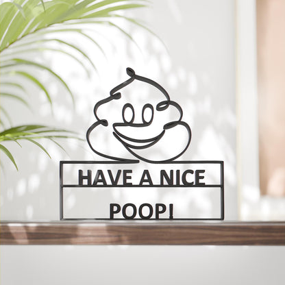 Funny Toilet Sign - Customized Line Art Figure