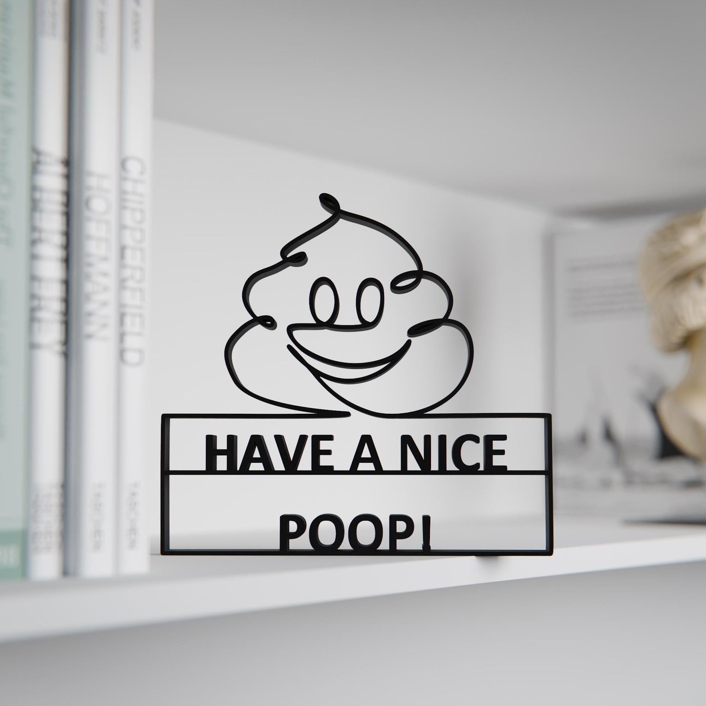 Funny Toilet Sign - Customized Line Art Figure