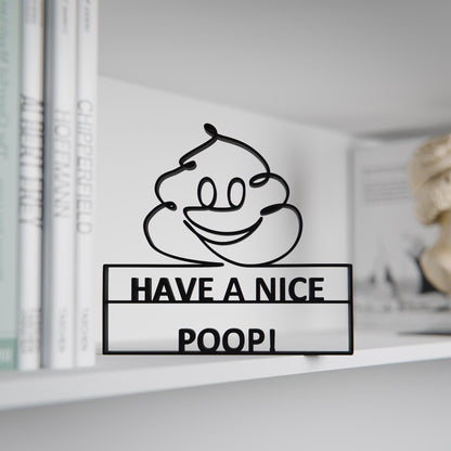 Funny Toilet Sign - Customized Line Art Figure