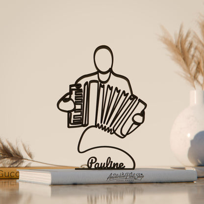 Accordion Player - Customized Line Art Figure