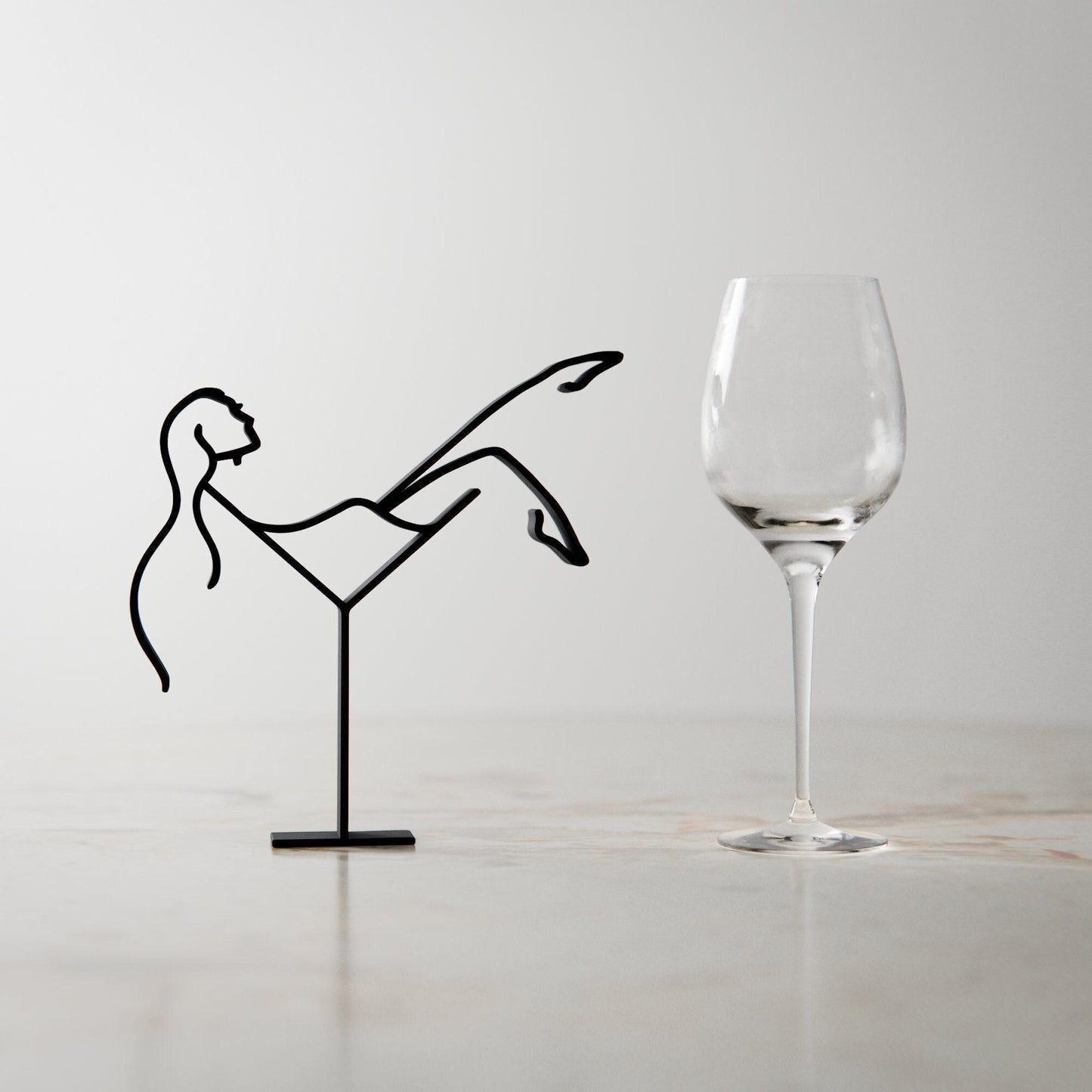 Cocktail Woman - Customized Line Art Figure