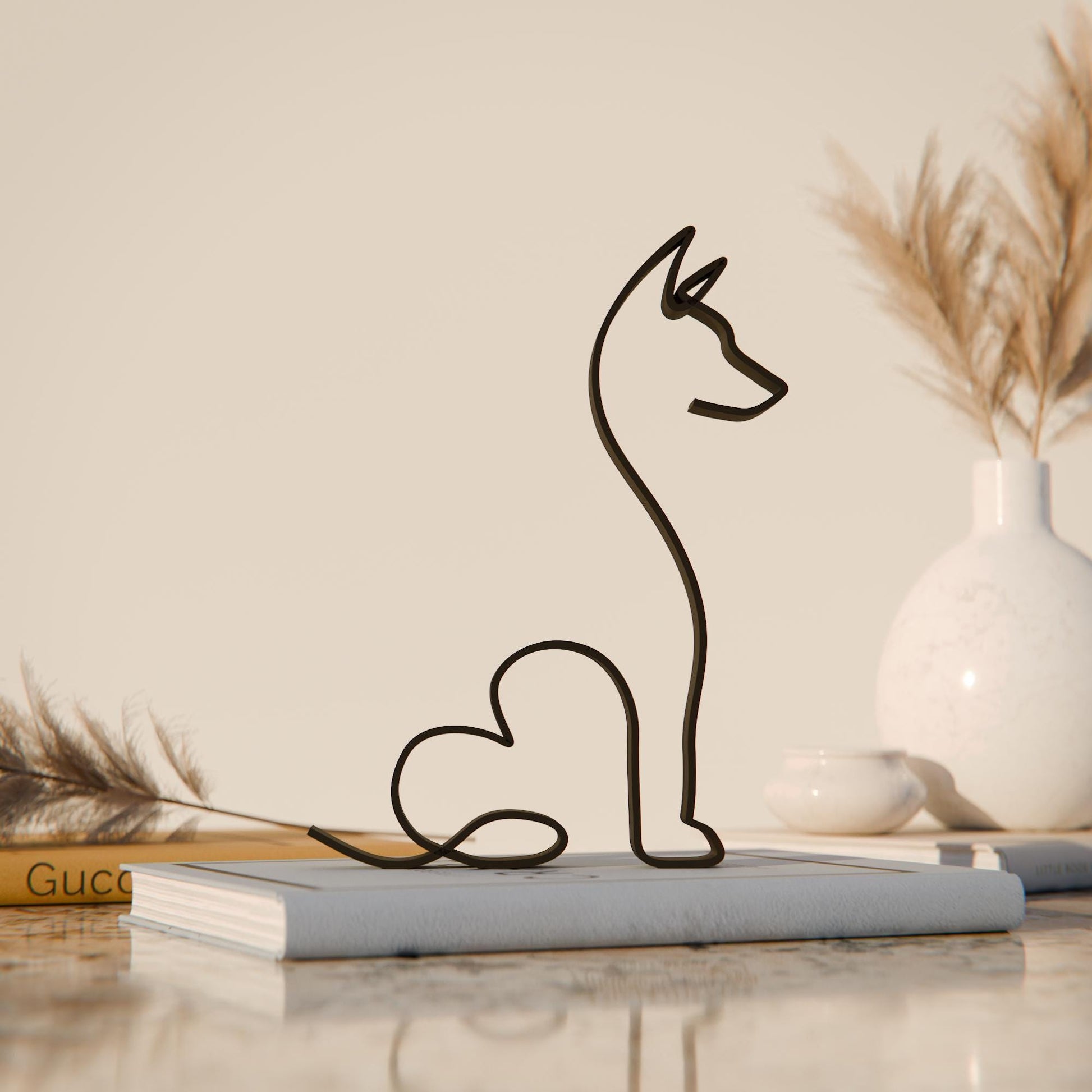 Basenji Dog 15 - Line Art Figure