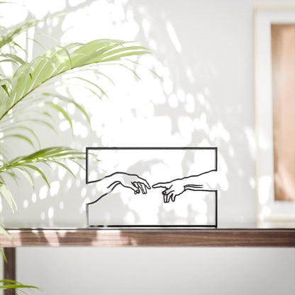 The Creation of Adam - Line Art Figure