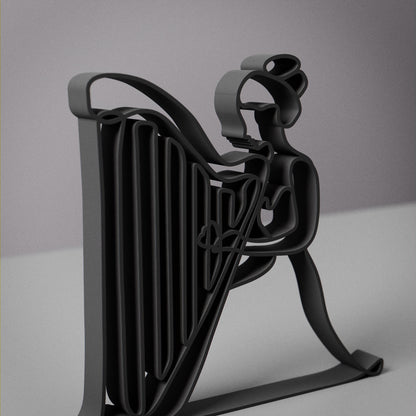Harp Player - Customized Line Art Figure
