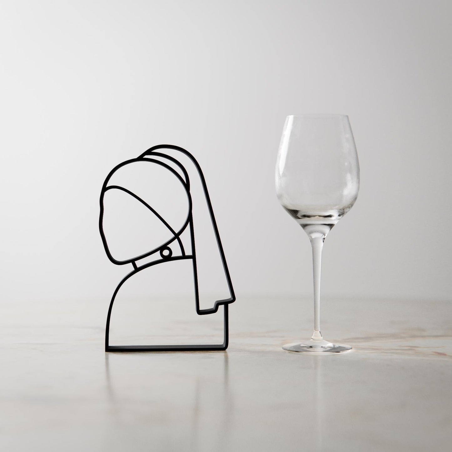 Girl With a Pearl Earring - Customized Line Art Figure