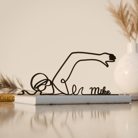 Swimmer 02 - Customized Line Art Figure