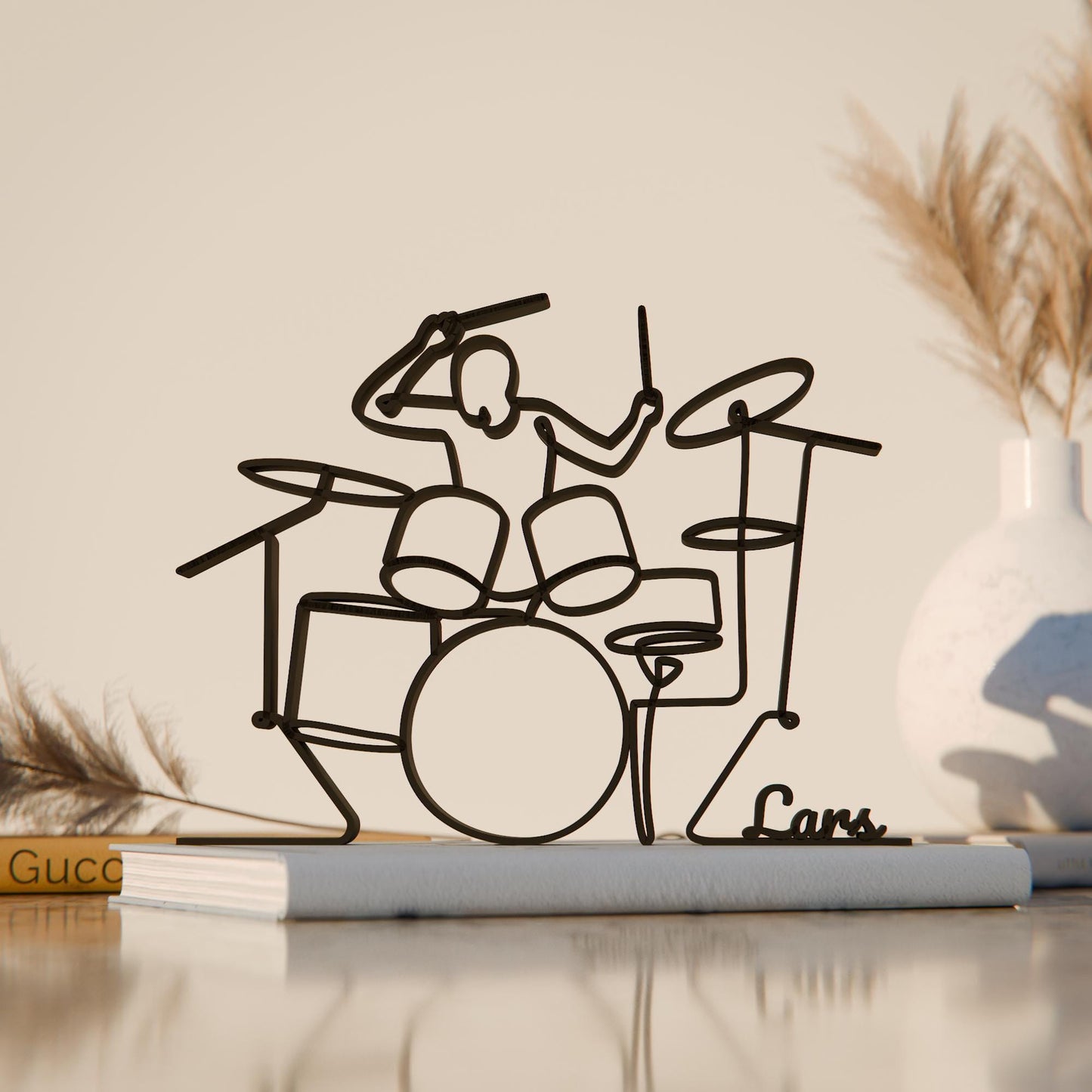 Drummer - Customized Line Art Figure