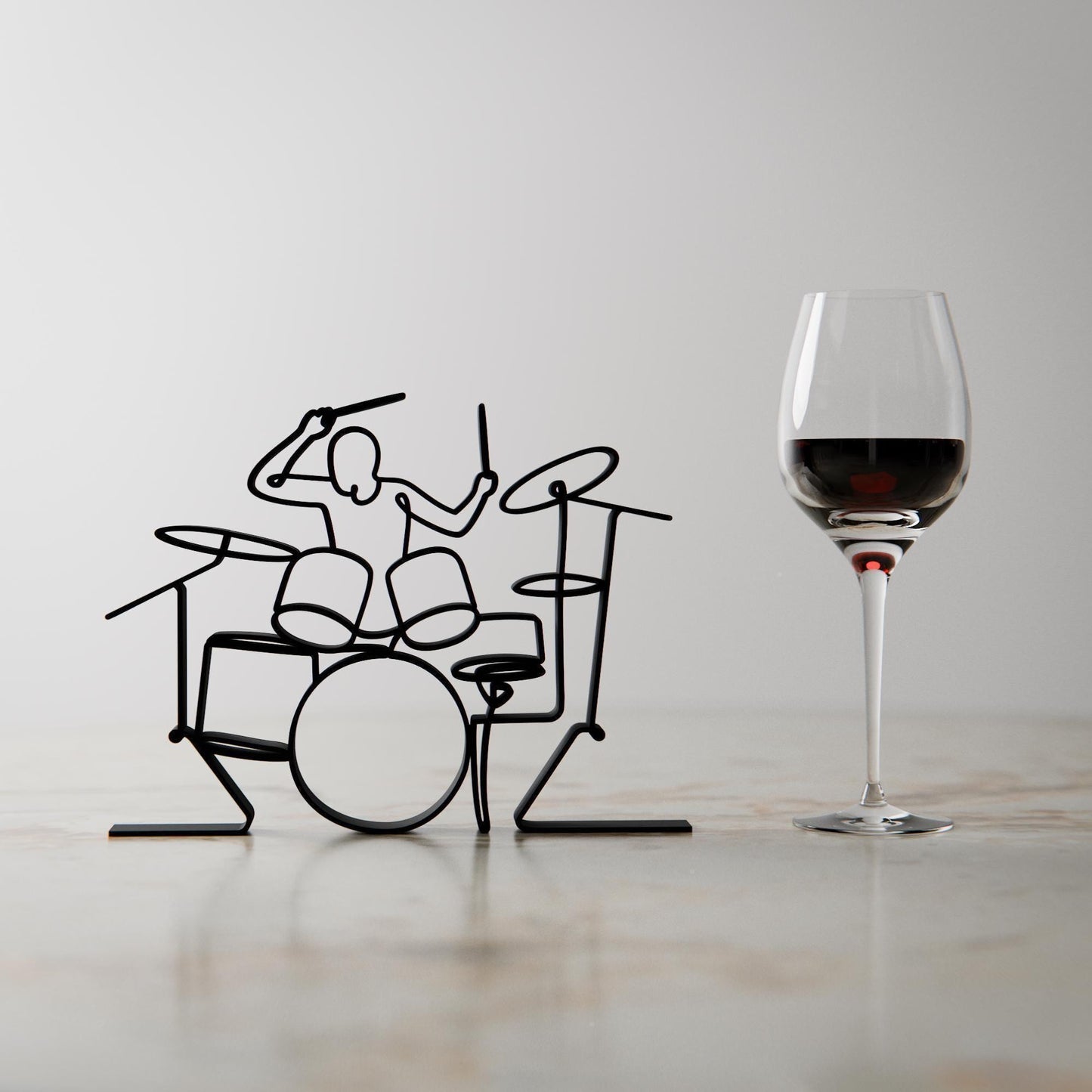 Drummer - Customized Line Art Figure