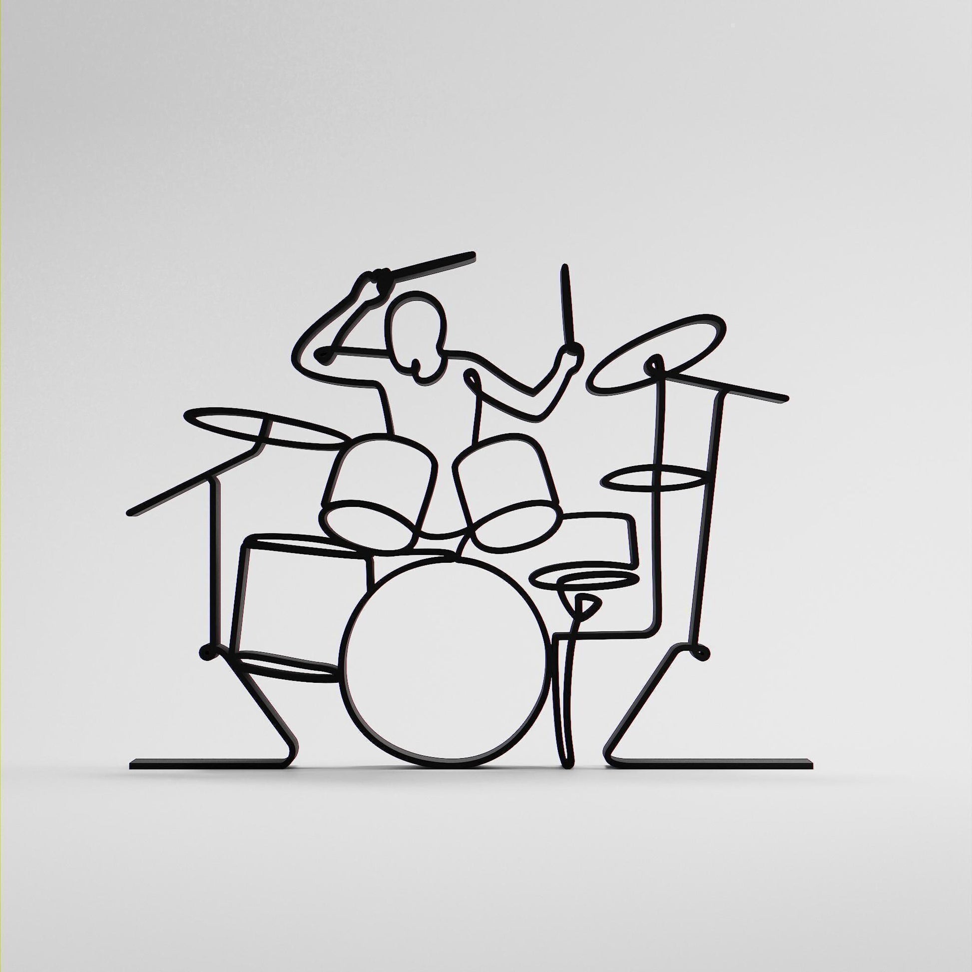 Drummer - Customized Line Art Figure