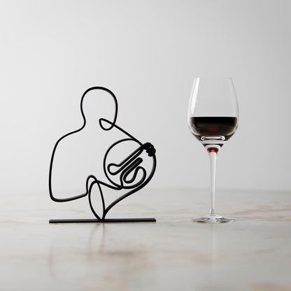 French Horn Player - Customized Line Art Figure