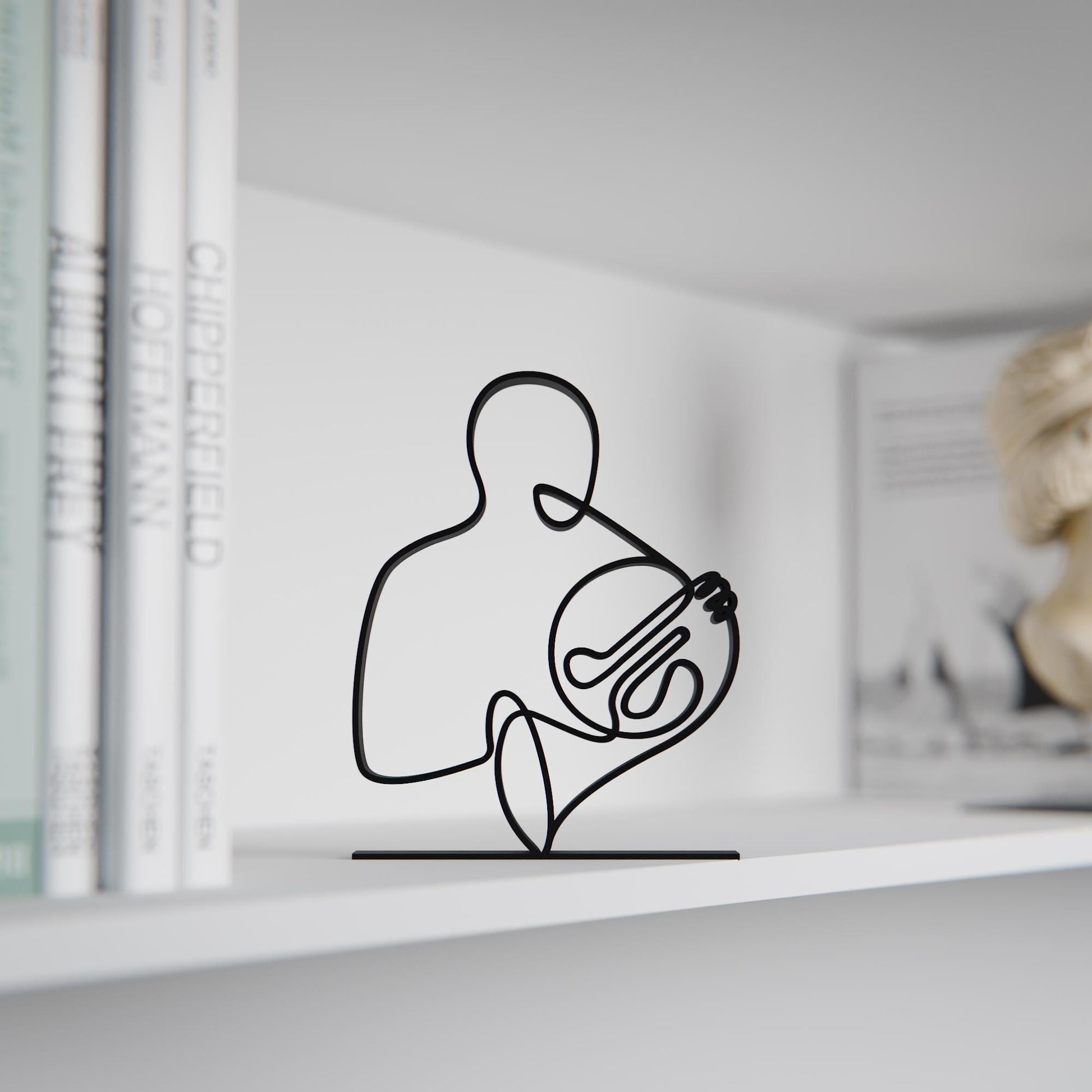 French Horn Player - Customized Line Art Figure