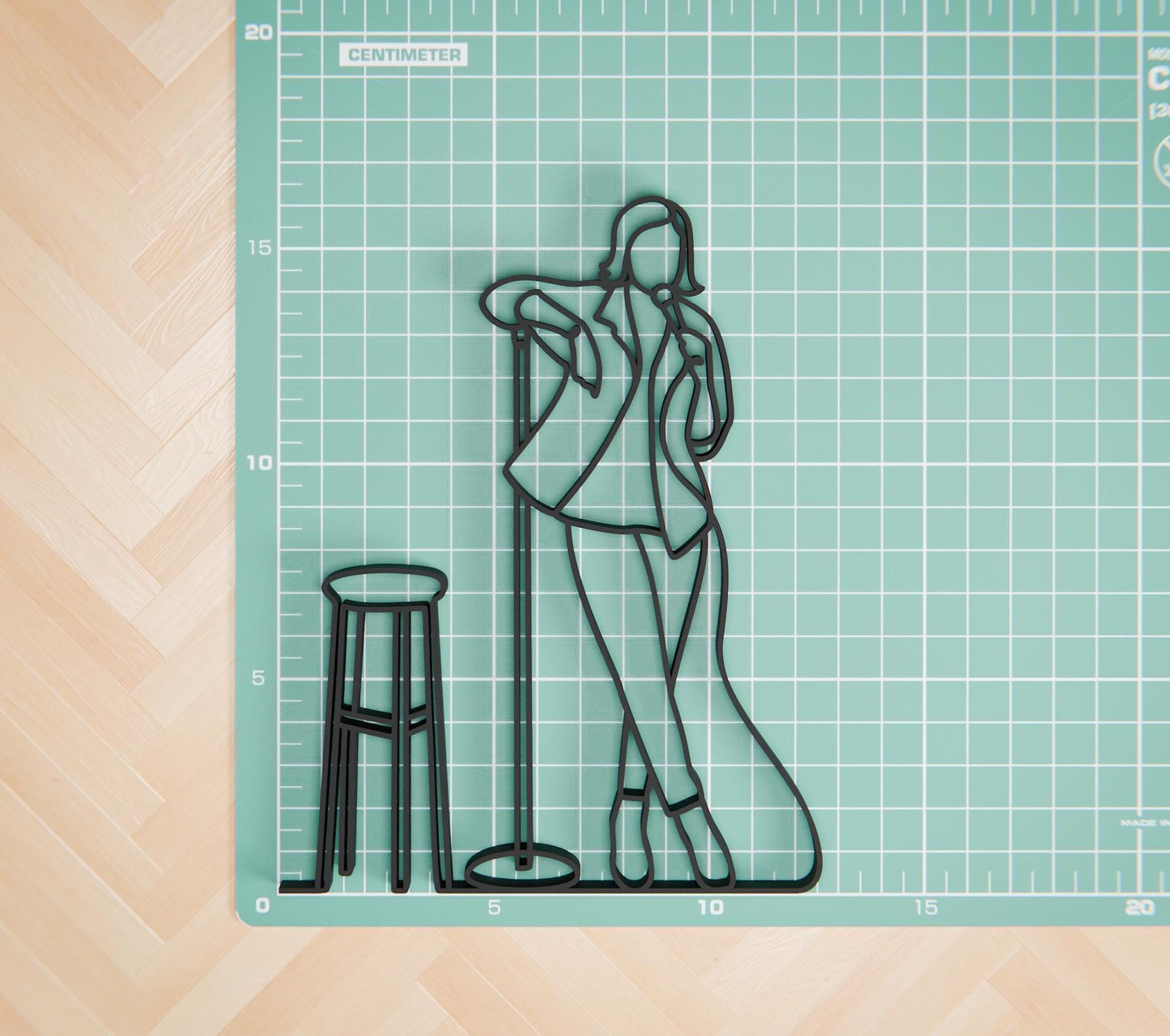 Female Stand-Up Comedian - Customized Line Art Figure