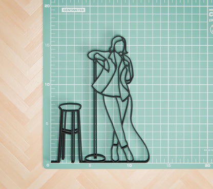 Female Stand-Up Comedian - Customized Line Art Figure