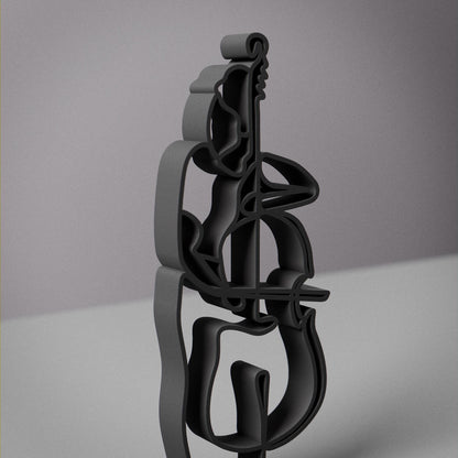 Female Contrabass Player - Customized Line Art Figure