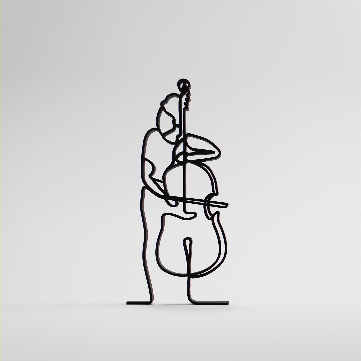 Female Contrabass Player - Customized Line Art Figure