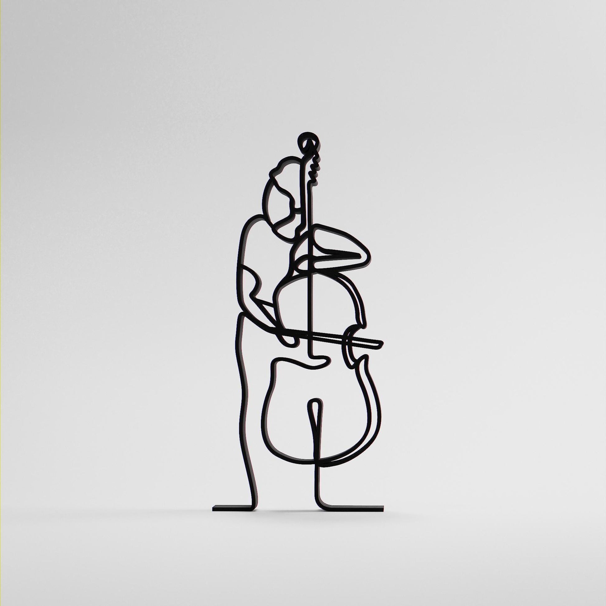 Female Contrabass Player - Customized Line Art Figure