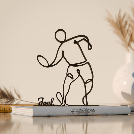 Frisbee Player - Customized Line Art Figure