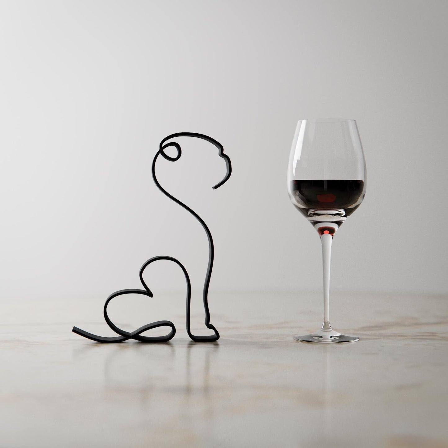 Pug Dog 27 - Line Art Figure