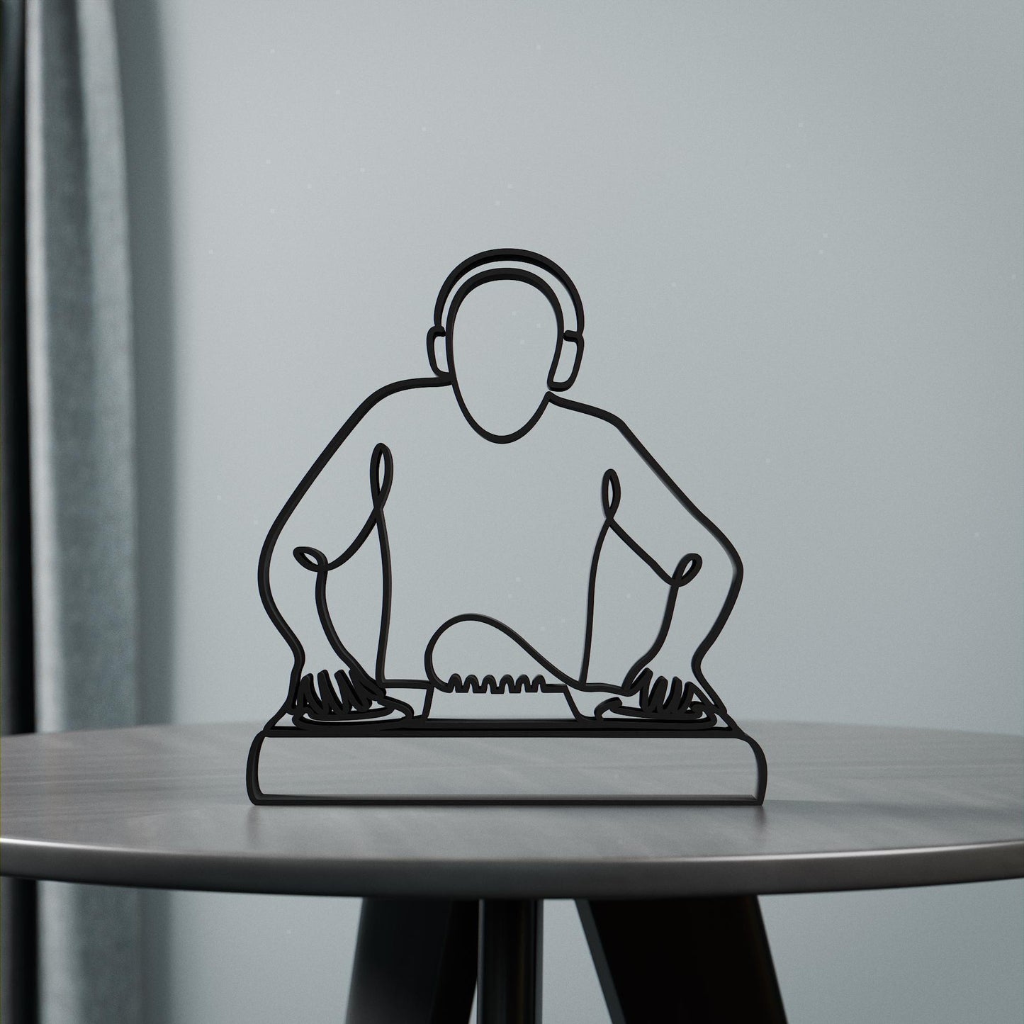 DJ - Customized Line Art Figure