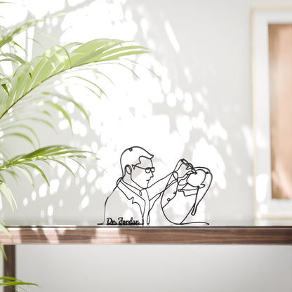 Ophthalmologist Ocular Sonographer - Customized Line Art Figure