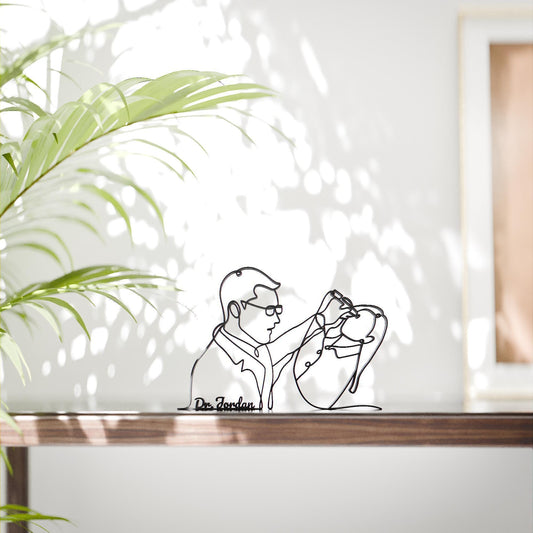 Ophthalmologist Ocular Sonographer - Customized Line Art Figure