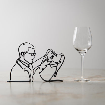 Ophthalmologist Ocular Sonographer - Customized Line Art Figure