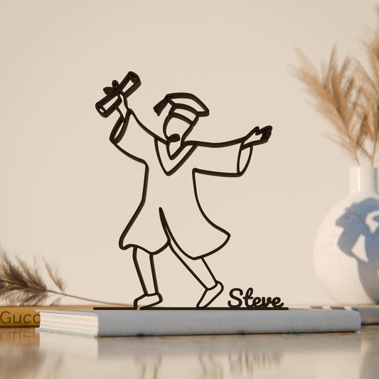 Graduate - Customized Line Art Figure