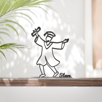 Graduate - Customized Line Art Figure