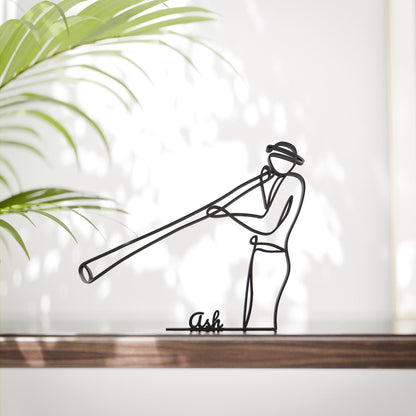 Didgeridoo Player - Customized Line Art Figure