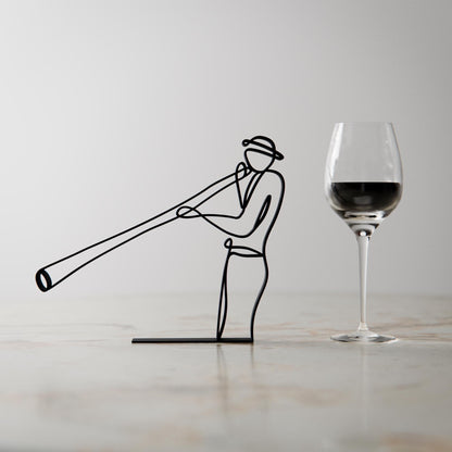 Didgeridoo Player - Customized Line Art Figure