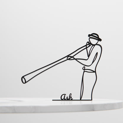 Didgeridoo Player - Customized Line Art Figure