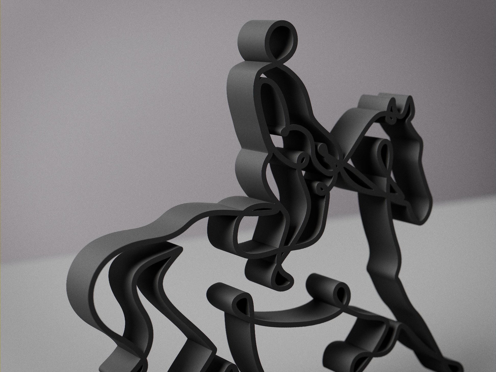 Equestrian - Customized Line Art Figure