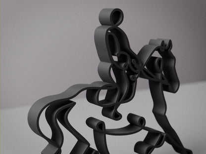 Equestrian - Customized Line Art Figure