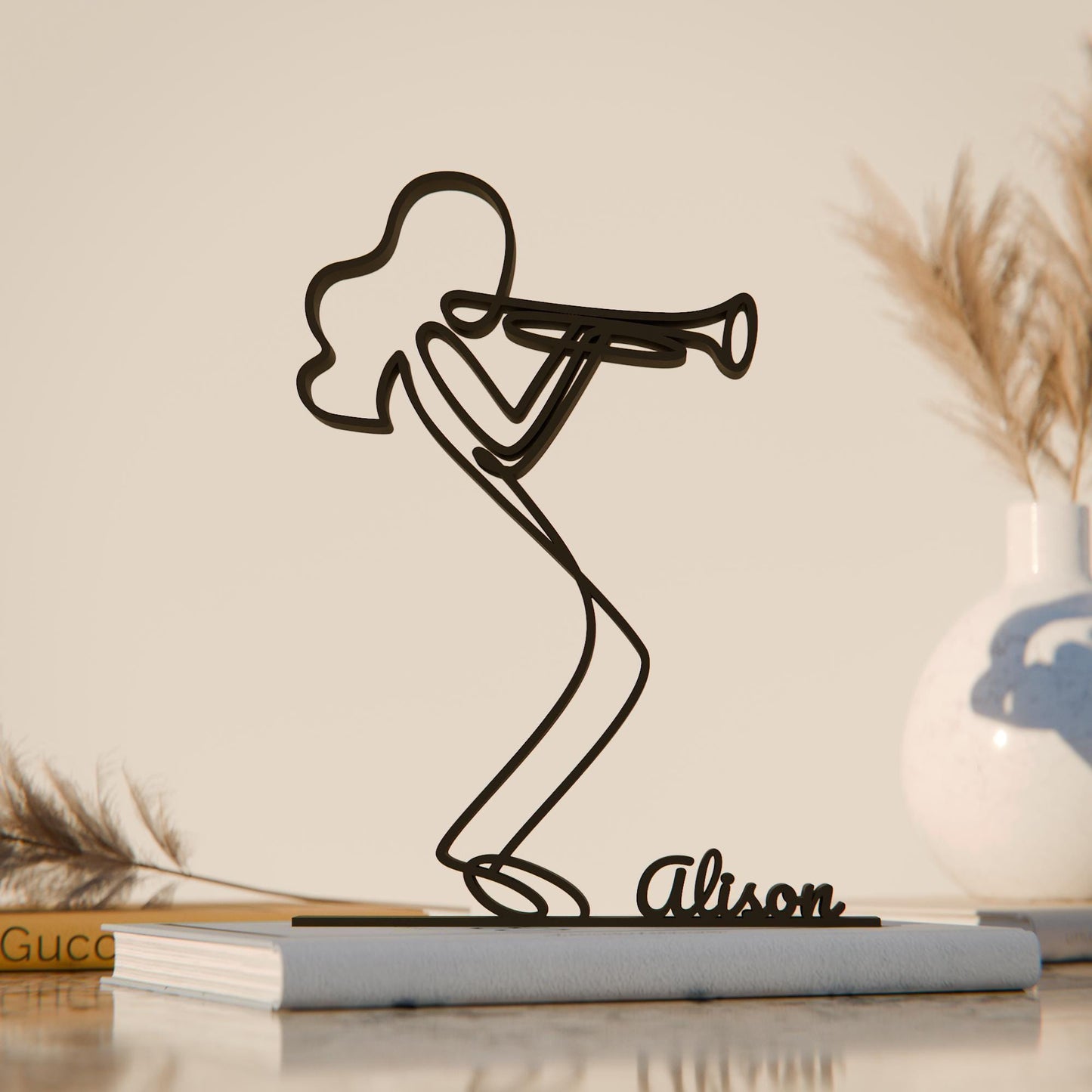 Female Trumpeter 02 - Customized Line Art Figure