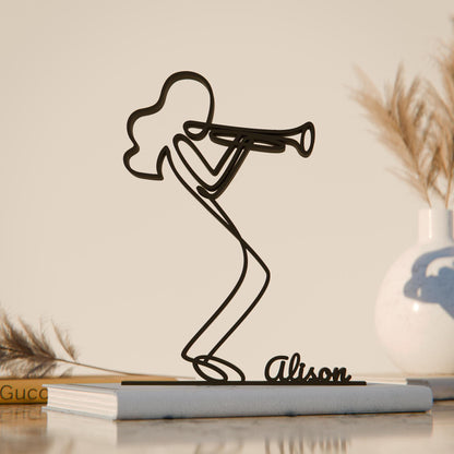 Female Trumpeter 02 - Customized Line Art Figure