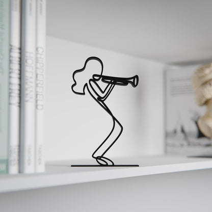 Female Trumpeter 02 - Customized Line Art Figure