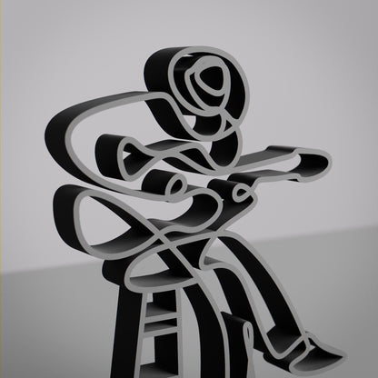 Acoustic Guitarist - Customized Line Art Figure