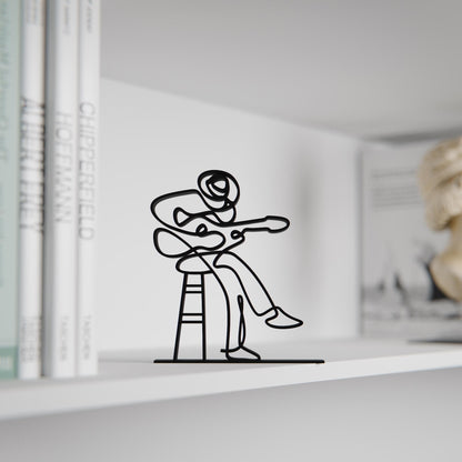 Acoustic Guitarist - Customized Line Art Figure