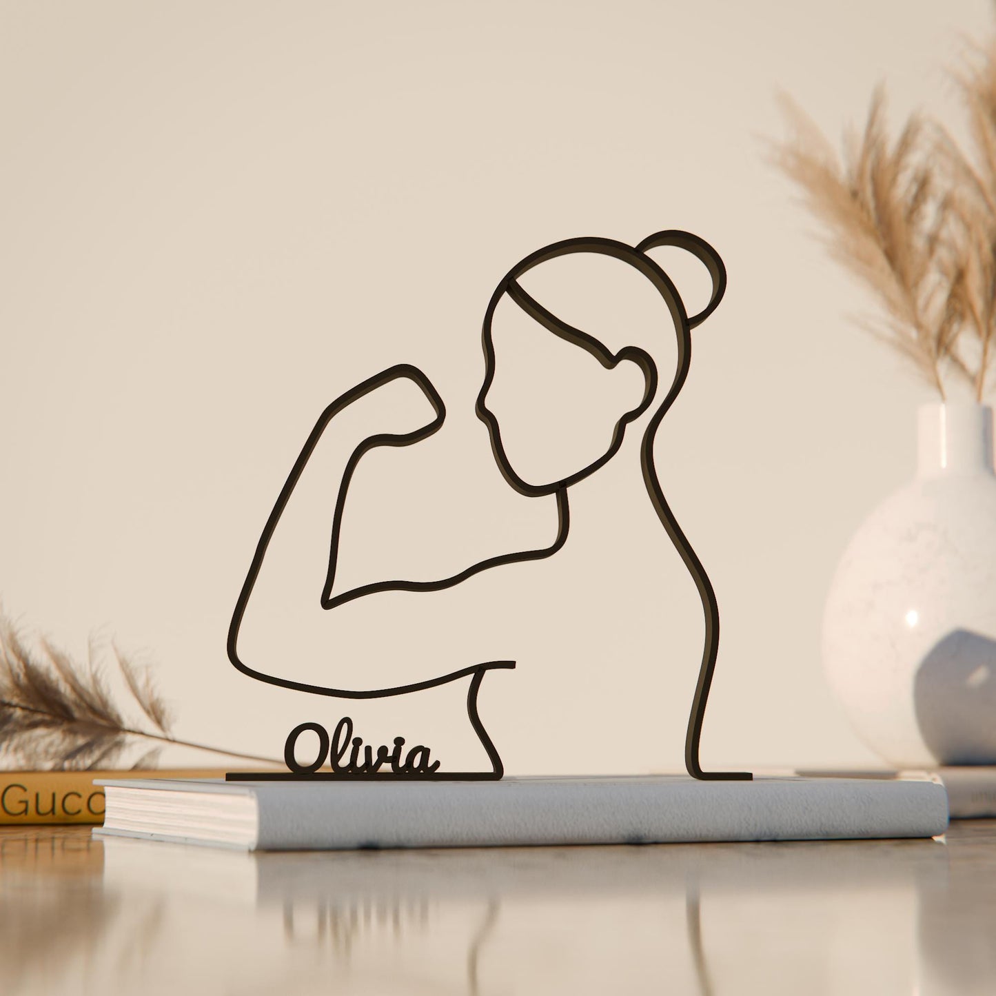 Feminist/We Can Do It - Customized Line Art Figure